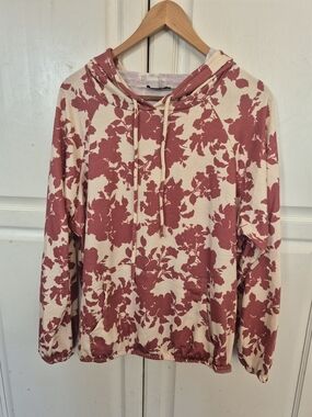 HEIMISH USA Rose Floral Hoodie in Blush and Cream